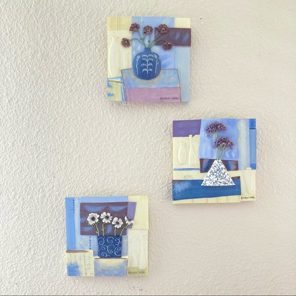 NWOT Bundle of 3 Floral Abstract Paintings 🖼 - Picture 1 of 5